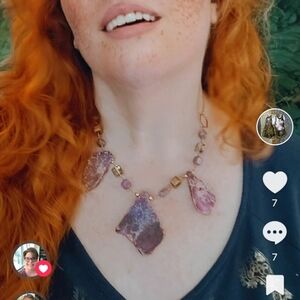 Imperial Jasper Necklace, Purple Jasper, Amethyst, Crystal Necklace